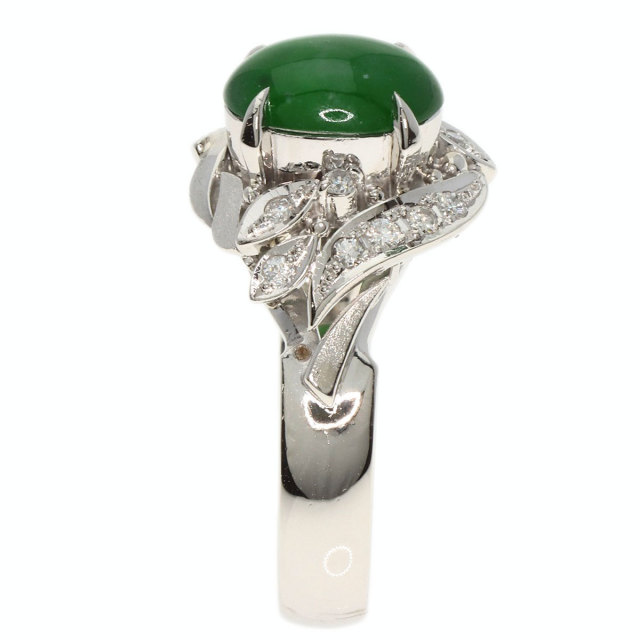 0.17ct ヒスイ 翡翠 ダイヤモンド リング・指輪 プラチナPT900 9.7g 