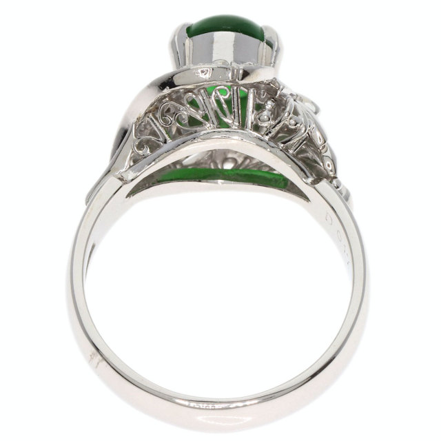 0.17ct ヒスイ 翡翠 ダイヤモンド リング・指輪 プラチナPT900 9.7g 