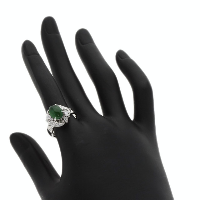 0.17ct ヒスイ 翡翠 ダイヤモンド リング・指輪 プラチナPT900 9.7g 