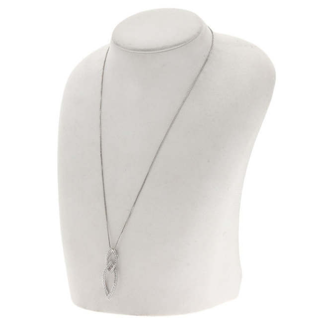 0.57ct ダイヤモンド ネックレス K18ホワイトゴールド 6.3g レディース 