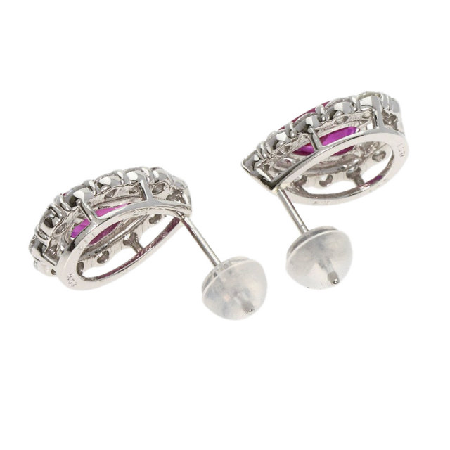 1.12ct ルビー ダイヤモンド ピアス プラチナPT950/PT900 4.3g レディース