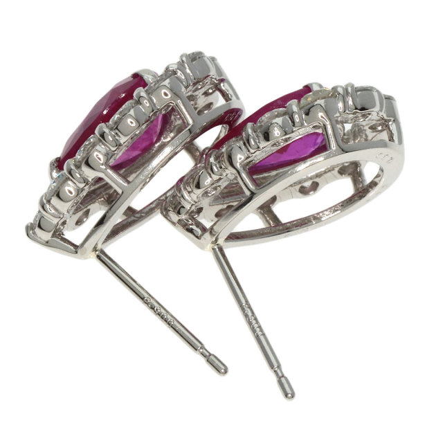 1.12ct ルビー ダイヤモンド ピアス プラチナPT950/PT900 4.3g レディース