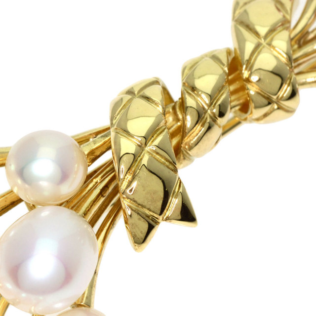 MIKIMOTO ミキモト 淡水パール 真珠 ブローチ K18イエローゴールド 