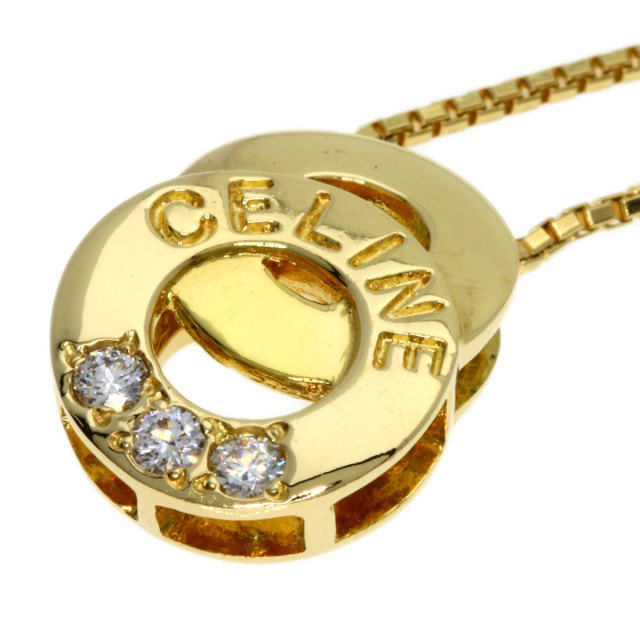 CELINE セリーヌ ダイヤモンド ネックレス K18イエローゴールド レディース