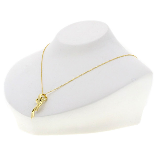 Mikimoto リボンデザイン ネックレス MIKIMOTO ミキモト リボンモチーフ ネックレス K18イエロー