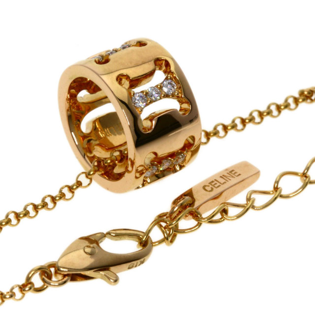 CELINE セリーヌ ダイヤモンド マカダム ネックレス K18ピンクゴールド  