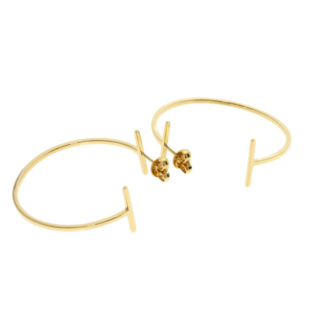 Tiffany & Co. 廃盤 Tワイヤー ミディアムピアス フープ 片耳 折り込む 