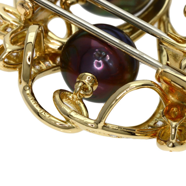 クイーン ブローチ ブラックパール 真珠 ダイヤモンド