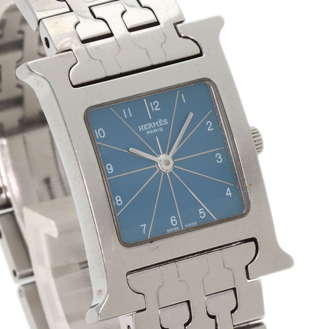 HERMES ☆エルメス Hウォッチ ⭐︎ブルージーン☆美品☆新品電池☆ HERMES エルメス HH1.210 Hウォッチ ブルージーン 腕時計