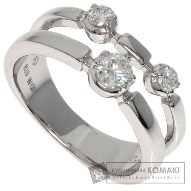 1ct ダイヤモンド トリロジー K18WG リング サイズ11号 レディース