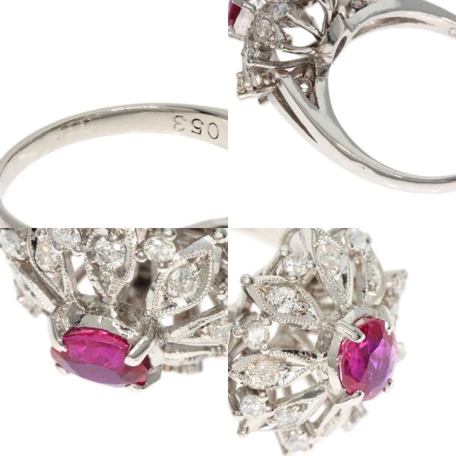 0.53ct ルビー ダイヤモンド リング・指輪 プラチナPM900 7.2g レディース