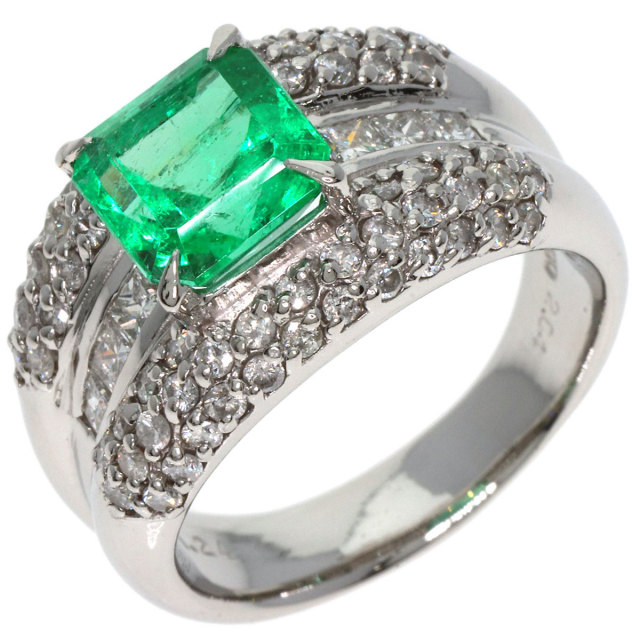 2.64ct エメラルド ダイヤモンド リング・指輪 プラチナPT900 15.4g 