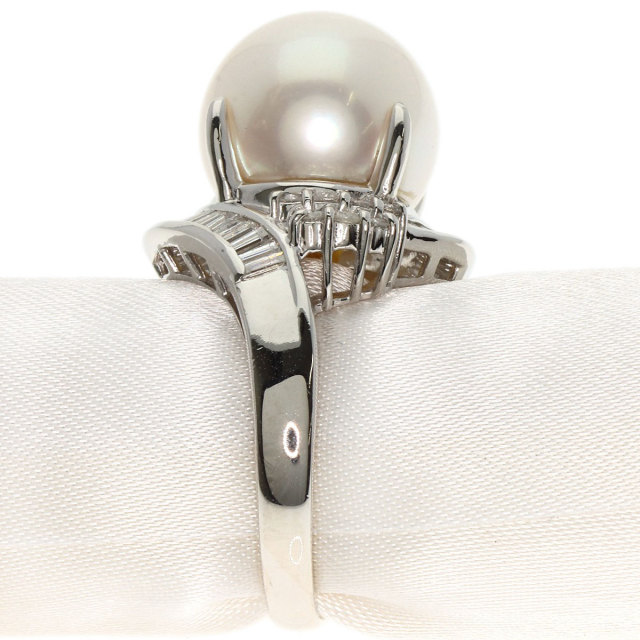 パール 真珠 ダイヤモンド リング・指輪 プラチナPT900 13.6g レディース 