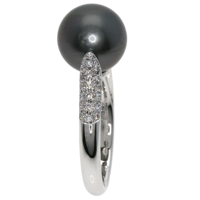 アコヤパール 真珠 ダイヤモンド リング・指輪 K18ホワイトゴールド  