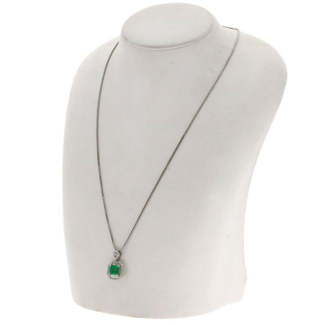 1.32ct エメラルド ダイヤモンド ネックレス プラチナPT850
