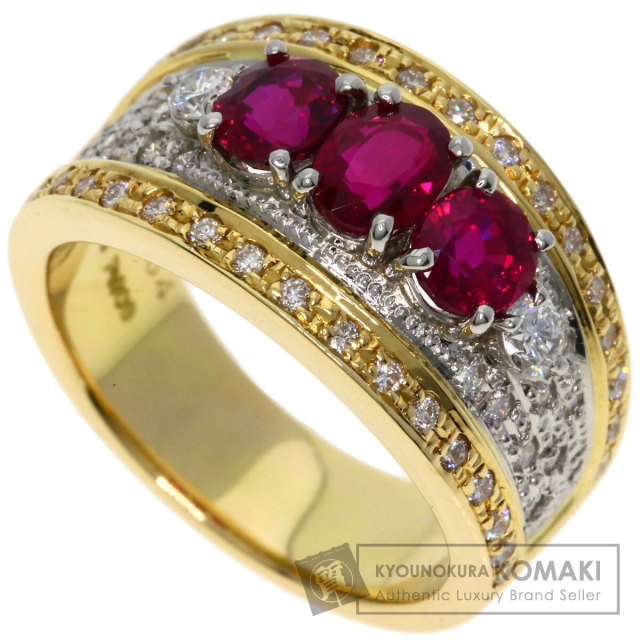 指輪 ルビー ダイヤ リング 約12.5号 中古 ホワイトゴールド K18  