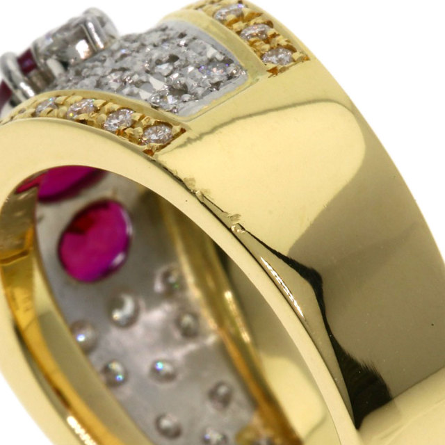 1.7ct ルビー ダイヤモンド リング・指輪 K18イエローゴールド/PT900 