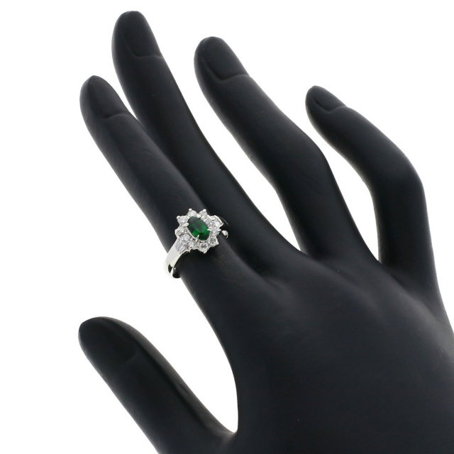 0.57ct グリーンガーネット ダイヤモンド リング・指輪 プラチナPT900 