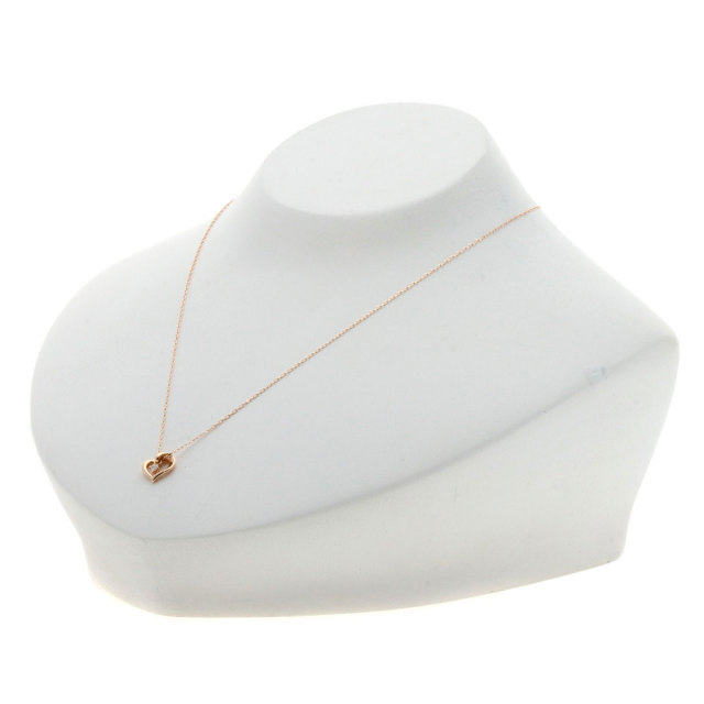 4℃ ヨンドシー ハートモチーフ ダイヤモンド ネックレス K10ピンク  