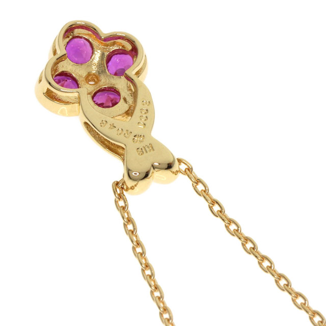 0.48ct ルビー ダイヤモンド ネックレス K18イエローゴールド 3.4g  