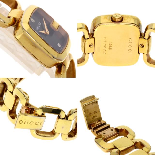 GUCCI グッチ 125.5 Gコレクション 3P ダイヤモンド スクエア 腕時計