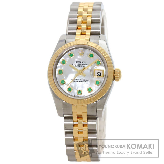ロレックス 腕時計 デイトジャスト 10P エメラルド
