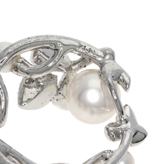 MIKIMOTO ミキモト リーフ アコヤパール 真珠 ネックレス シルバー