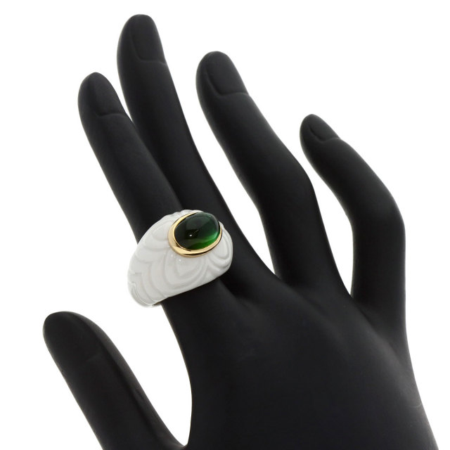 BVLGARI ブルガリ チャンドラ グリーントルマリン リング・指輪 K18 