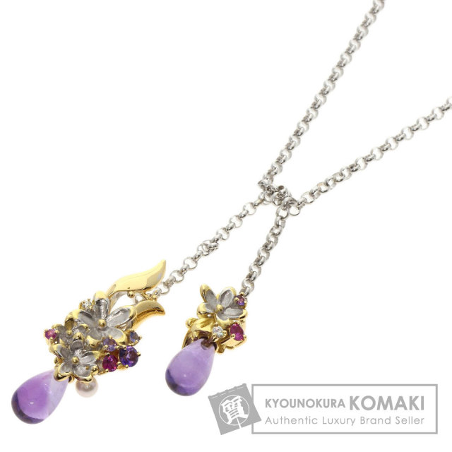 セレクトジュエリー ペンダントトップ アメジスト Saori Tajima フラワーモチーフ