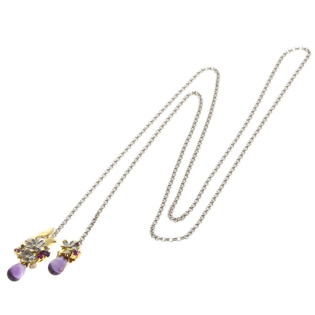 0.03ct アメジスト Saori Tajima フラワーモチーフ ペンダントトップ  