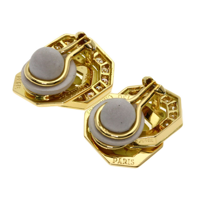 Chaumet ショーメ パヴェ ダイヤモンド ヴィンテージ イヤリング K18 