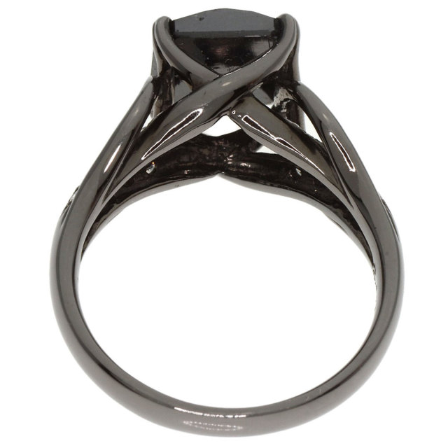 2.443ct ブラックダイヤモンド ダイヤモンド リング・指輪 K18ホワイト 