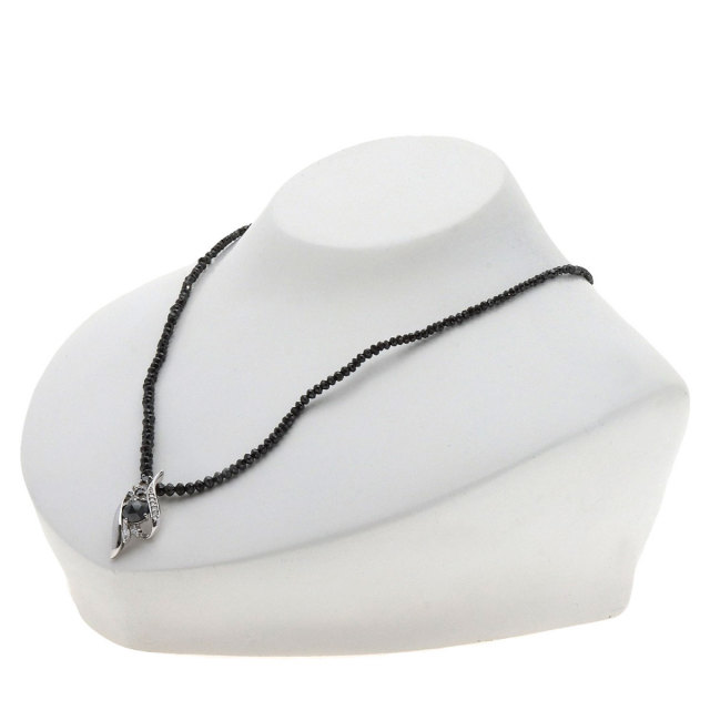 20.07ct ダイヤモンド ブラックダイヤモンド ネックレス K18ホワイト  