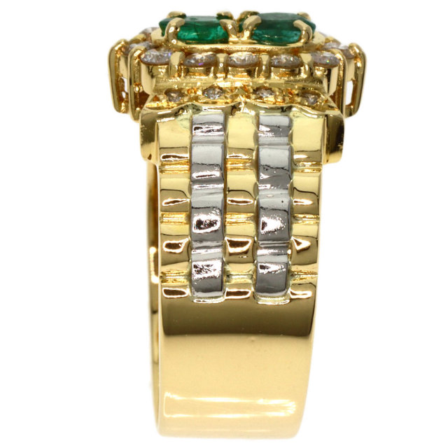 0.5ct エメラルド ダイヤモンド リング・指輪 K18イエローゴールド 