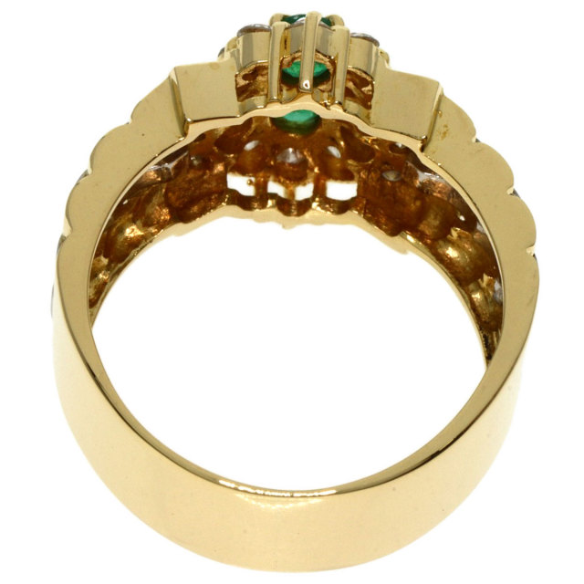 0.5ct エメラルド ダイヤモンド リング・指輪 K18イエローゴールド 
