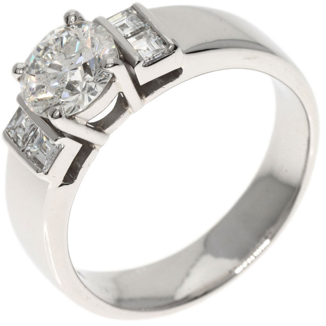 指輪 ダイヤモンド D1.00ct プラチナ おし 一粒 ダイヤ リング721235