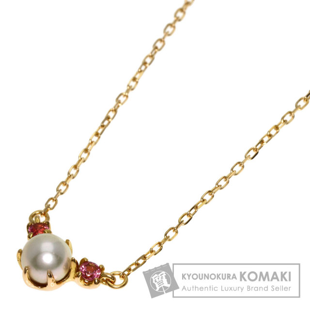 4℃ ヨンドシー パール 真珠 トルマリン ネックレス K18イエロー