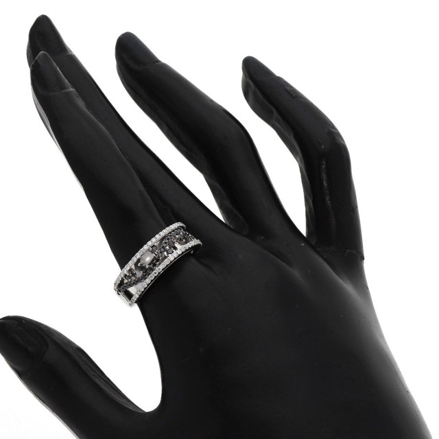 0.63ct ダイヤモンド ブラックダイヤモンド リング・指輪 K18ホワイト  