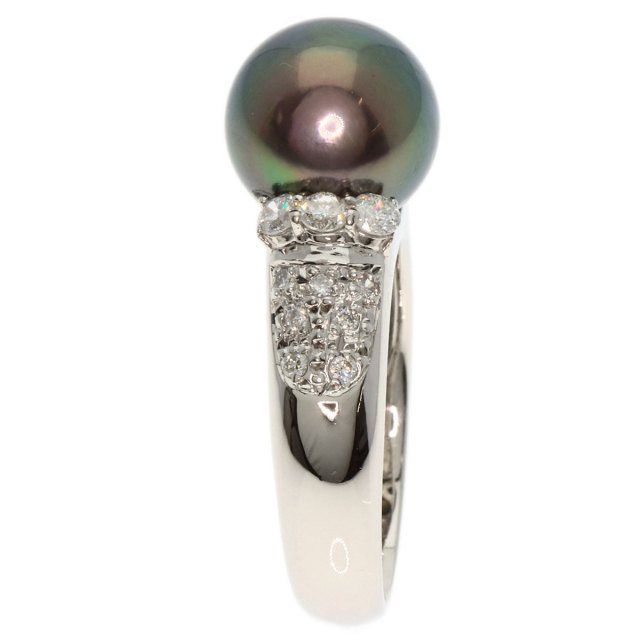 0.45ct パール 真珠 ダイヤモンド リング・指輪 プラチナPT900 9.6g 