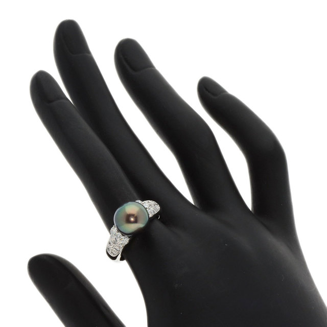 0.45ct パール 真珠 ダイヤモンド リング・指輪 プラチナPT900 9.6g 
