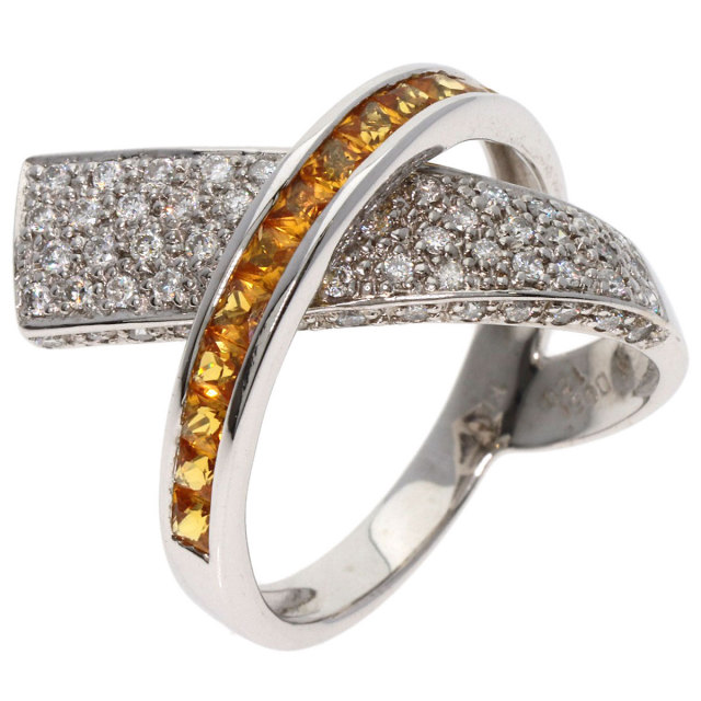 1.2ct イエローサファイア ダイヤモンド リング・指輪 K18イエロー 