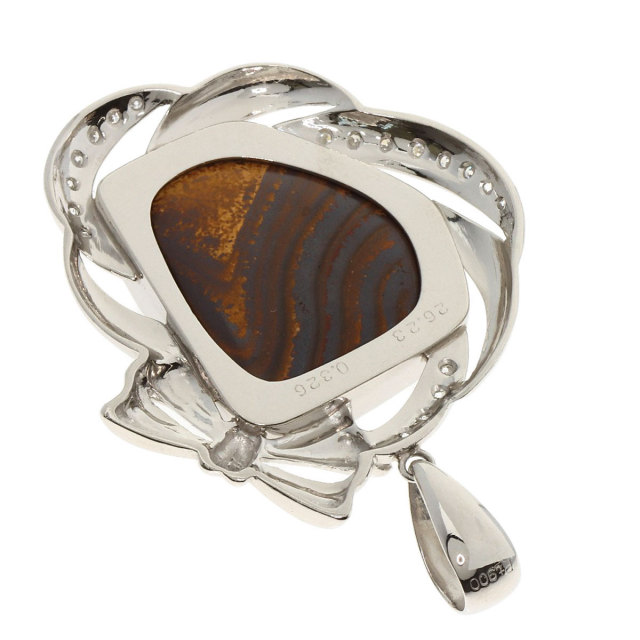 26.23ct ボルダーオパール ダイヤモンド ペンダントトップ プラチナ  