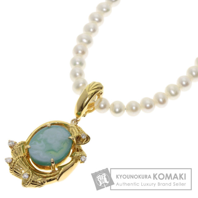 薫子 ネックレス パール 真珠 カメオ ダイヤモンド カラーストーン
