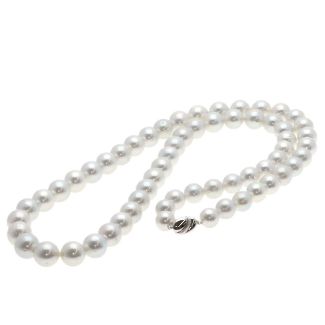 白蝶パール 真珠 ロング ネックレス シルバー/金属製 213.9g レディース
