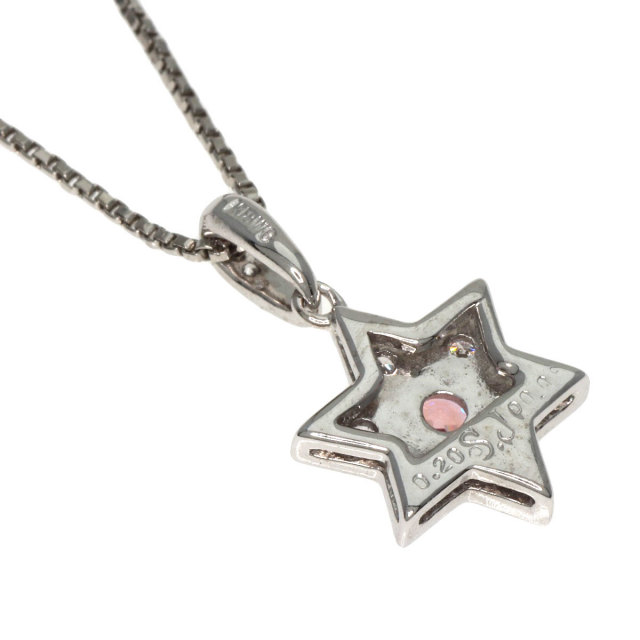 0.2ct クォーツ ダイヤモンド ネックレス プラチナPT850/K18WG 3.4g 