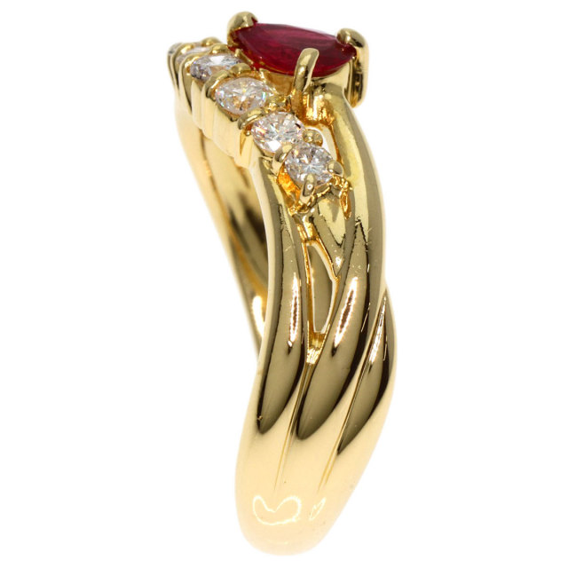 0.31ct ルビー ダイヤモンド リング・指輪 K18イエローゴールド 3.8g 
