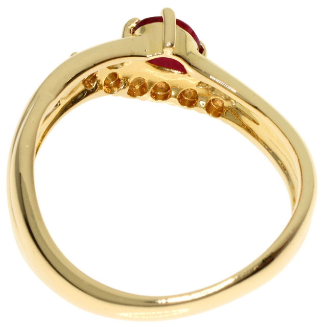 0.31ct ルビー ダイヤモンド リング・指輪 K18イエローゴールド 3.8g 