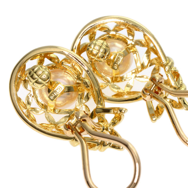 MIKIMOTO ミキモト アコヤパール 真珠 ダイヤモンド イヤリング K18 