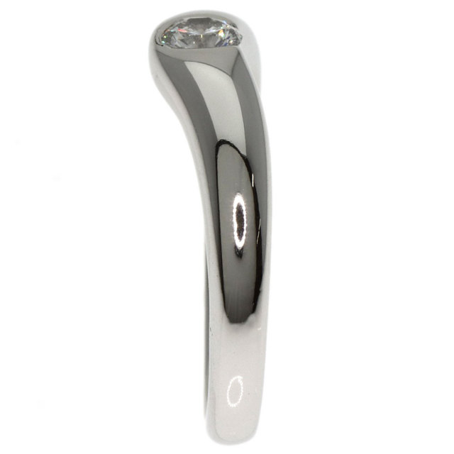 【超美品】ティファニー　ペレッティ　1Pダイヤモンド　リング　プラチナ 美品】ティファニー ペレッティ カーブド 1Pダイヤモンド リング