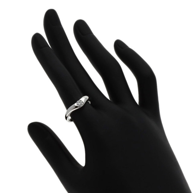 【超美品】ティファニー　ペレッティ　カーブド　1Pダイヤモンド　リング　プラチナ 美品】ティファニー ペレッティ カーブド 1Pダイヤモンド リング